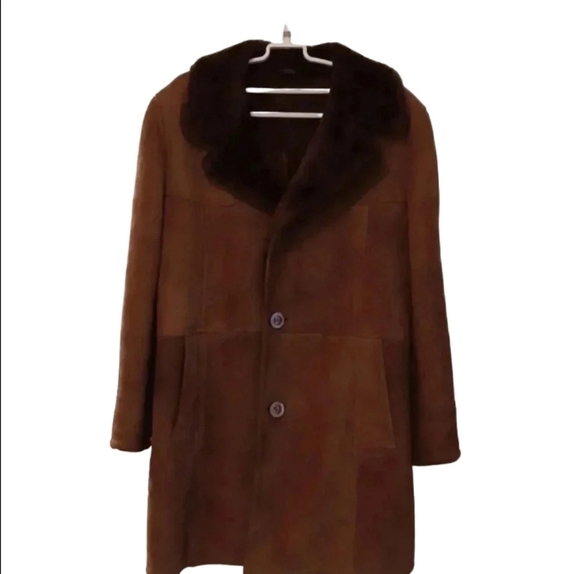 🌹Mens Suede Leather Coat Medium - Picture 13 of 14